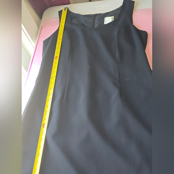 Vintage R&M Richards Black Sheath Dress 12P - Picture 7 of 8